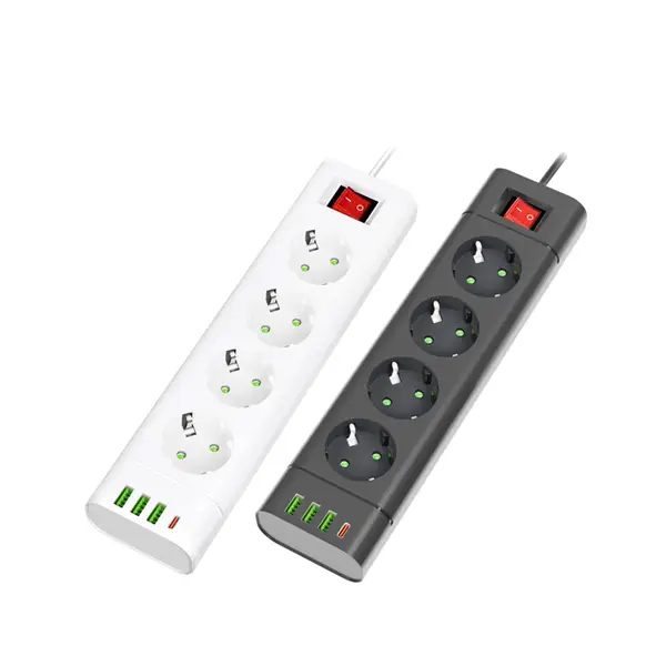 PLUG POWER STRIP WITH 4 SOCKETS AND CHILD PROTECTION 3USB+1PD IMAGE